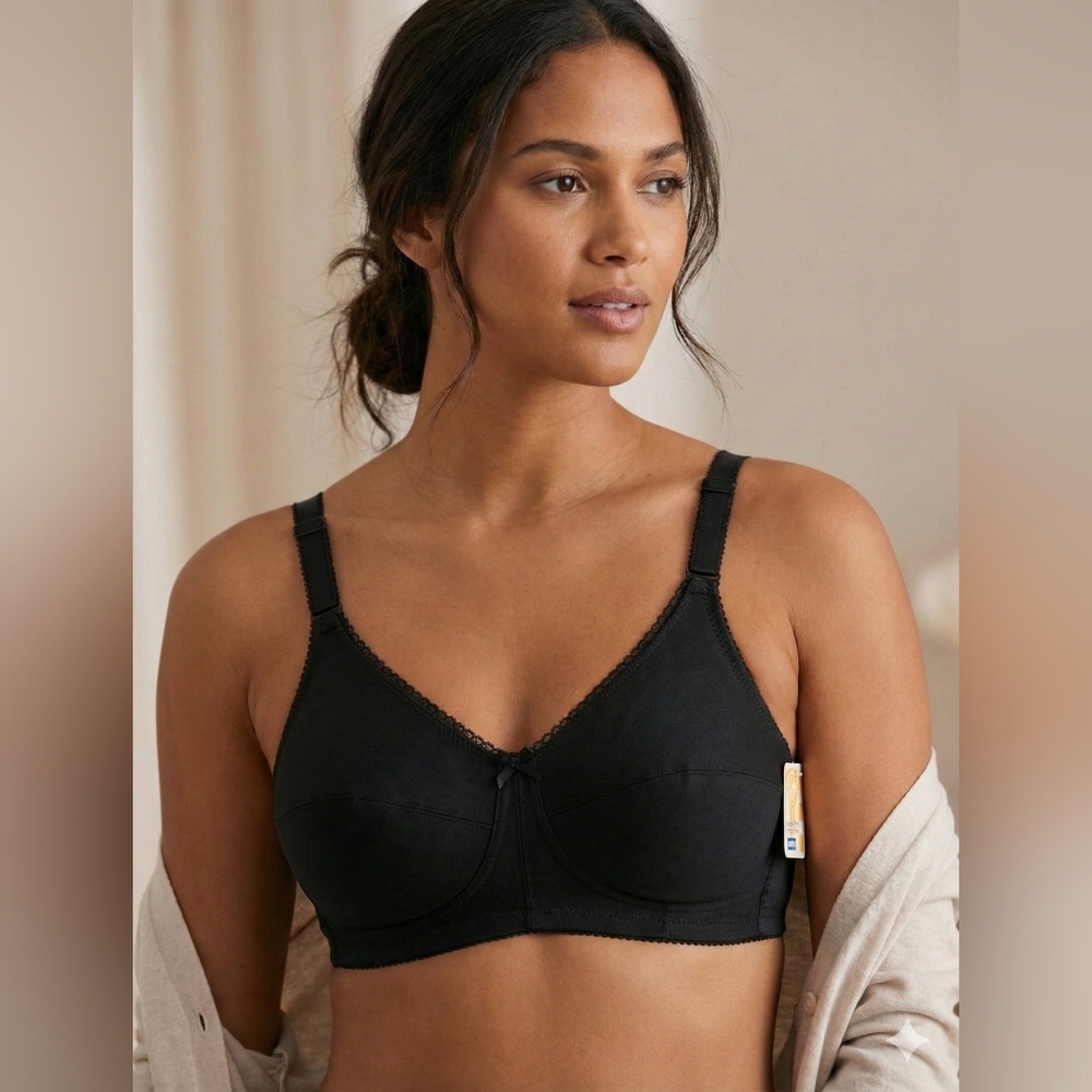 NWT Amoena Elegant Contours Black Underwire Bra Size 36C